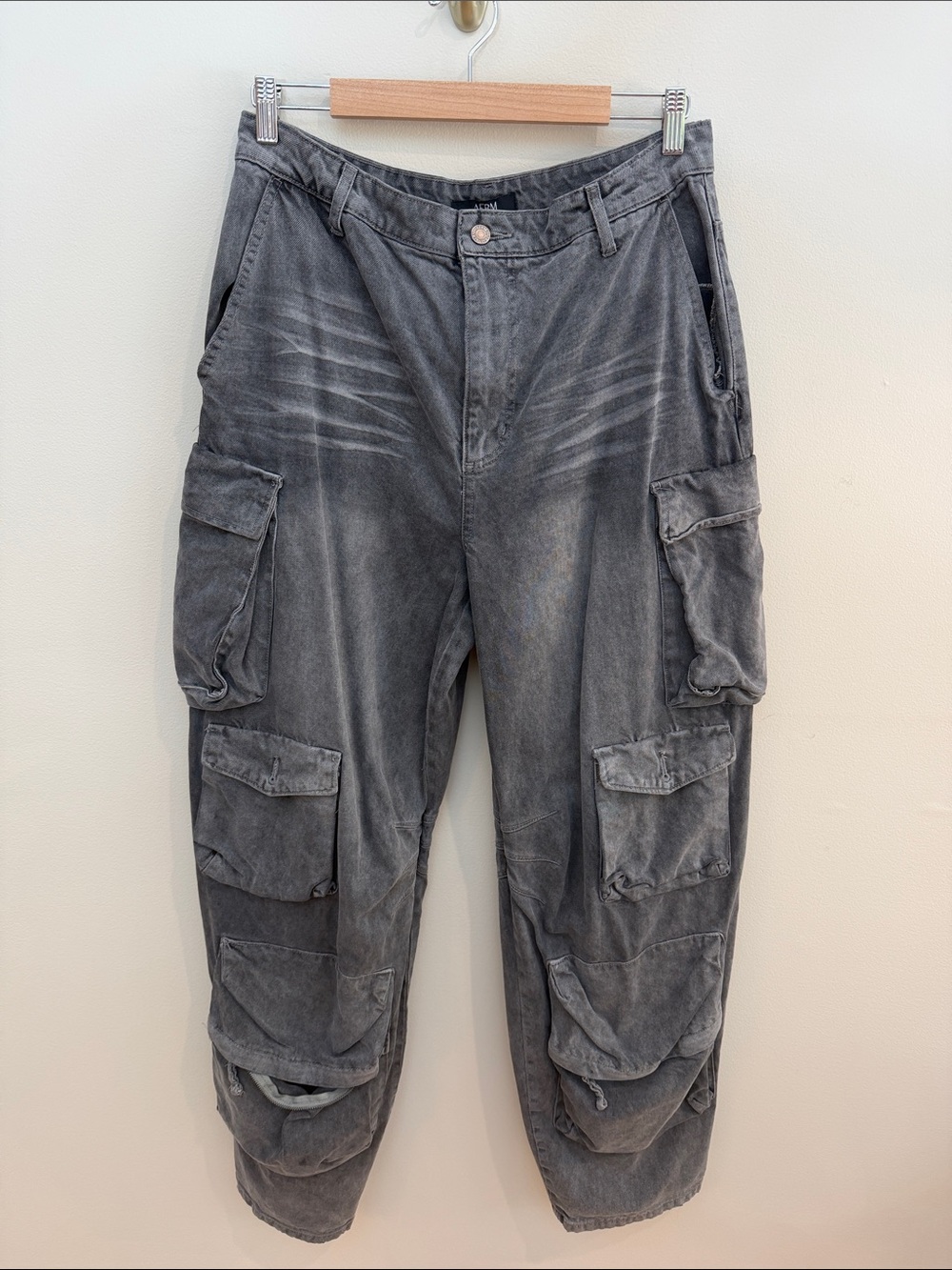 AFRM Women's Wide Leg Cargo Pants in Washed Gray